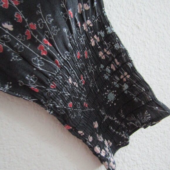 Loft Tunic Dress XS Petite Gray Floral Romantic Boho Casual Fall - Picture 5 of 11